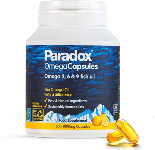 Omega 3 6 9 Capsules by Paradox, 100% Pure and Natural Omega 369 Softgels - The Omega 3 with a Difference, Omega 3 Capsules High Strength Softgels Packed in Sustainable tubs