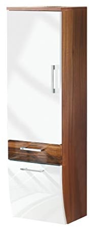 Posseik 5804 91 Hochschrank Rima, walnuß-Nb.-weiß