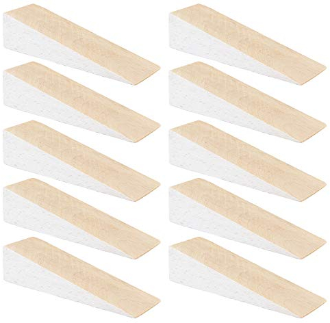 haggiy Hartholzkeil – Holzkeil Set – Unterlegkeile aus Buche Natur – Türstopper – Ideal für Möbel, Montage, DIY - (LxBxH) 80x25x20 mm – 10 Stk