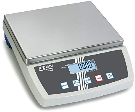 KERN IoT-Line Tischwaage mit Großem Wägebereich und Robuster Edelstahl-Wägeplatte, Hochauflösende, 8kg Wägebereich, 0.1g Ablesbarkeit, +/- 0.3 Linearität, 350mm x 390mm x 120mm