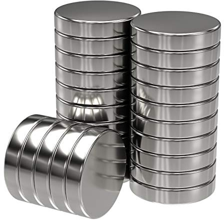 25 Magnete Scheibenmagnet 5x1 mm - Kraft 0,29 kg - Silber extra stark rund - Starke Supermagnete - Magnet für Whiteboard, Pinnwand, Magnettafel, Werkstatt - Neodym Power