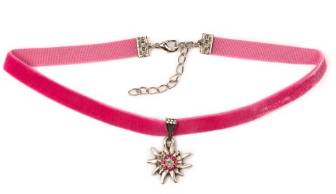 Herbert Hahn Modezubehör Trachten Kropfband - 50995/EDELWEISS - pink