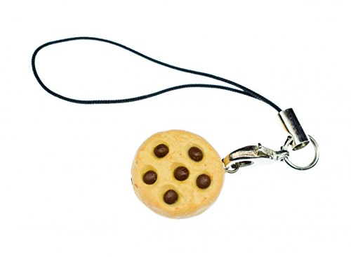 Miniblings biscuit Pendentif pour téléphone mobile pépites de chocolat biscuits bijoux de pépites de chocolat de mode main pendentif I Porte-clé Porte-clés