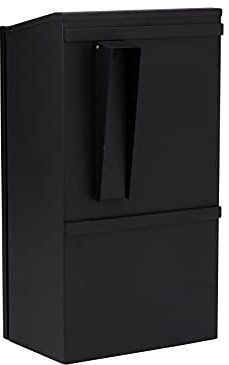 Burg-Wachter MB25BK Secure Steel Gate and Railings Postbox, Black, Large