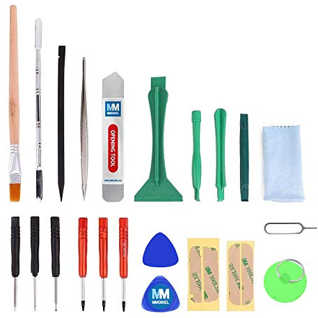 MMOBIEL 22 in 1 Reparatur Öffnungs Werkzeug Kit Schraubendreher Set Für iPhone, iPad, iPod iTouch PSP NINTENDO HTC Samsung Nokia Huawei LG Motorola - Strapazierfähiger PVC Saugnapf mit Nylon Spugder Für Display Ersatz Reparatur