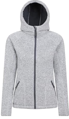 Mountain Warehouse Nevis Pelzgefütterter Damen-Kapuzenpulli, Winter Grau (Pelzgefüttert) 48