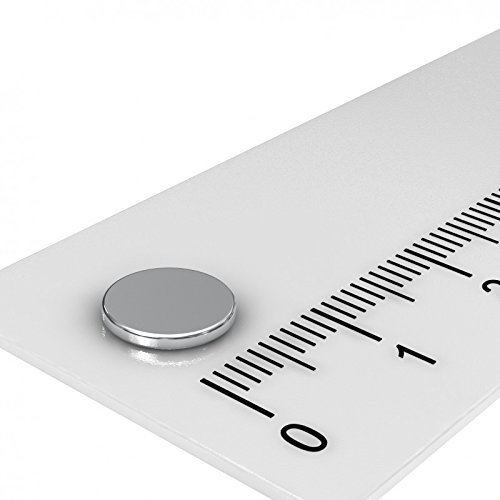 10 x Neodym Scheiben Magnet 8x0.75 mm vernickelt Grade N35 magnetisiert durch 0.75 mm