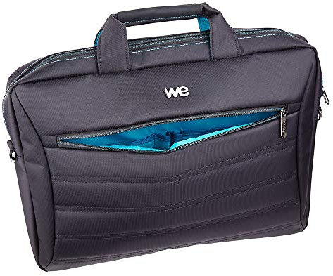 WE Sacoche pour Ordinateur Portable 17.3 Pouces Sac à Bandoulière Unisexe Homme Femme Confortable Mallette Multi-Compartiment avec Poche Extérieur – Noire