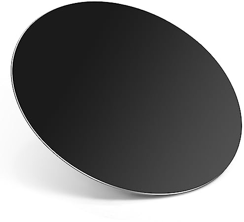 TERRATUTOR Aluminium Metall Mauspad mit Rutschfester Gummibasis und Mikrosandstrahllegierungsoberfläche für Schnelle und Präzise Kontrolle | Schwarz Rund