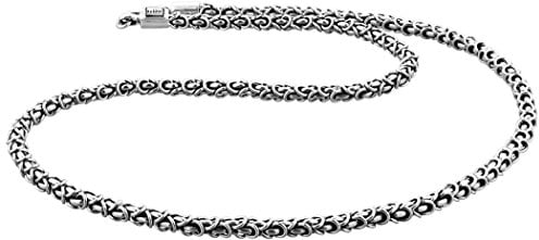 Kuzzoi massive 925 Sterling Silber Königskette Herren Halskette, Dicke 4mm, Länge 50 cm, mit Schmuckbox - 345054-050