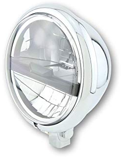 HIGHSIDER Bates Style Typ 5 Motorrad LED-Scheinwerfer 5 3/4 Zoll, E-geprüft (Chrome)