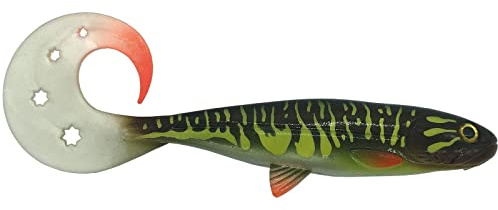 Jackson The Active Flanker. 20cm 2St. Test SEHT GUT. Farbe Hot Pike. Gummifisch Hechtangeln. Angelköder Shad. Gummi Hechtköder. Raubfische Angeln Profi Kunstköder