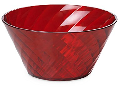 Omada Design Saladier de diamètre 20 cm (1,6 lt) en acrylique effet diamant, facilement empilable et va au lave-vaisselle, Rouge