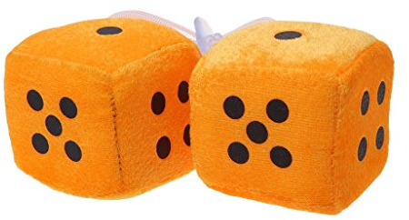 Lergo 1 Paar Fuzzy Dice Dots Rückspiegel Aufhänger Dekoration Auto Styling Zubehör