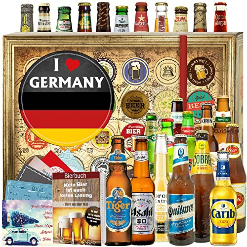 I love Germany/Bierset - Biere der Welt/Deutschland Geschenk/Weihnachtskalender 2024 2025 für Ihn Bier
