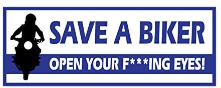 Landing Designs Save a Biker Think Biker Decal - Sticker - Wall - Car - Van - Laptop - Bike 200mm x 75mm