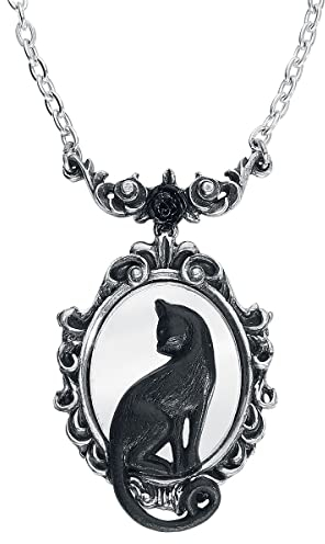 Alchemy Gothic Feline Felicity Frauen Halskette silberfarben Hartzinn Gothic, Romantik
