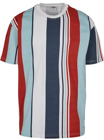 Heavy Oversized Big AOP Stripe Tee Burned red S