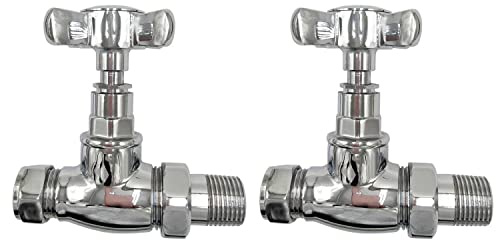 BETTERathrooms.com Chrome Traditional Straight Radiator Valves