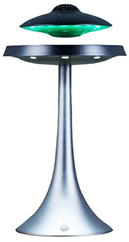 Magnetic Levitating Desk Lamp Light, UFO Bluetooth Speaker V4.0, Led Night Lamp Bluetooth Speaker with 5W Stereo Sound, Wireless Charge, 360 Degree Rotation