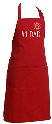 Grill Rescue Kochschürzen für Herren, Hitzebeständig mit verstellbarem Hals und Fronttasche, Witzige Chef Schürzen, Tolle Geschenke (#1 Dad), Einheitsgröße
