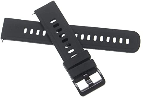 vhbw Ersatz Armband kompatibel mit Amazfit GTR 2 | GTS 2 Fitnessuhr, Smartwatch - 12 + 8,5 cm Silikon schwarz