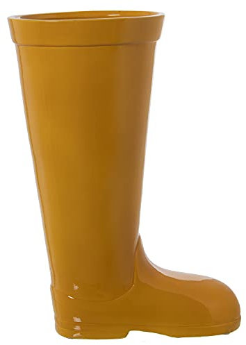 DRW Porte-Parapluie en Forme de Botte en céramique Jaune 18 x 32 x 45 cm, 18x32x45cm