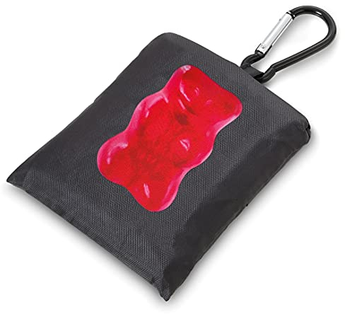 Troika Haribo Happy Shopping Bag Schlüsselanhänger mit Einkaufstasche aus Aluminium/rPET in der Farbe Schwarz-Rot, Maße: 49,5cm x 32cm x 0,3cm, HB-K08/BK, 10 kg
