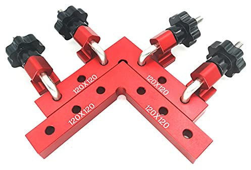 90 Degree Positioning Squares, Aluminum Alloy,4 Clamps,Right Angle L-Type Corner Clamp Tool for Box/Door/Picture/Cabinets Frames Making (4.7 * 4.7?)