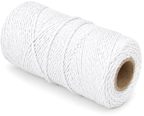 Cordel de Yute 100 m, Cordel para Manualidades, Cordel para Manualidades, jardinería, Envoltura de Regalos(Blanco)
