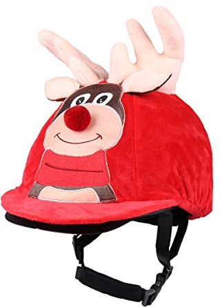 QHP Weihnachtsmütze Helmüberzug Reithelm-Überzug Rudolph