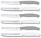 Victorinox 6 Stück Tafelmesser - Küchenmesser - Brötchenmesser Swiss Classic mit Wellenschliff - Swiss Made - Limited Edition Cool Grey/Weiß