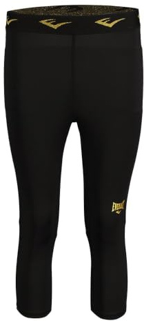 EVERLAST Damen Sport Boxen Funktionshose Leonard 7/8 Hose, Schwarz/Gold, S