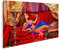 Leinwandbild Eine sexy orientalische Schönheit im Zelt auf einem Kissen und raucht die Wasserpfeife Das Konzept des arabischen Harems Bilder Drucke Kunst Poster Wandbild