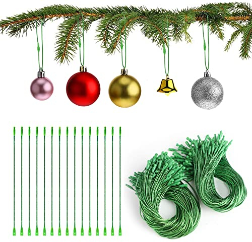 Surflyee 200 Stück Haken für Weihnachtsbaumschmuck, Weihnachtskugeln Haken, Kugelanhängern, Christbaumkugel Aufhänger, Zur Dekoration von Weihnachtskugeln(Grün)