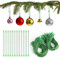 Surflyee 200 Pezzi Ganci per Palline di Natale, Ornamenti Natalizi e Albero, Ciondolo in Corda con Lucchetto (Verde)