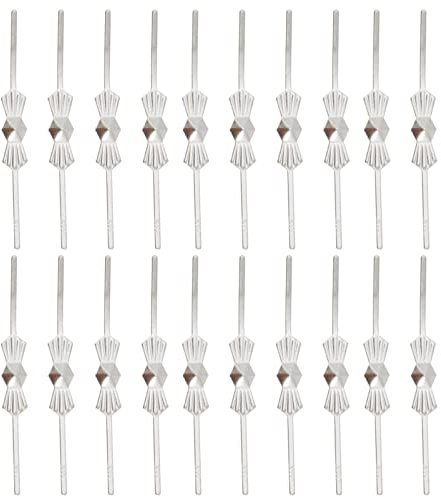 OSALADI Candelabro Corbatín Pin 200 Piezas Clips de Pajarita Clips de de Metal Lámpara de Araña Conectores de Corbata de Lazo para Sujetar Piezas de Cuentas de Cristales