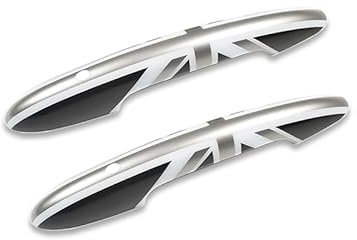 MINI F56 F57 Union Jack Außentürgriffe-Kappen Blenden, Auto Türgriff Verkleidung für Mini Cooper F56 F57 One/S/JCW(Union Jack Grau, Mit schlüssellosem Zugang und Licht)