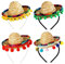 Gukasxi 4 Stück Mini Mexikanische Sombrero Hüte, Cinco De Mayo Fiesta Fabric and Straw Sombrero Headbands, Mini Fun Fiesta Strohhut, für Fiesta Karneval Sommer Mexikanischen Thema Party Party Favors