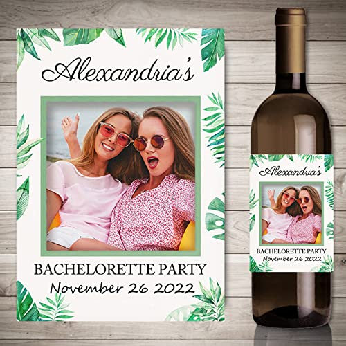Autocollants de vin d'impression personnalisés avec photo, décor de fête de fiançailles de mariage,etiquette bouteille personnalisable,20 pièces (4,9 x 12.7cm)