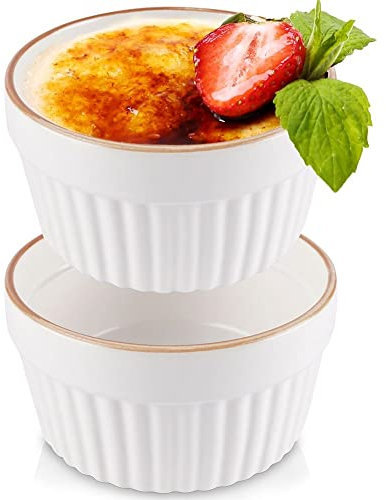 Porzellanschälchen Schüssel Backschale Backförmchen Schale Schälchen hitzebeständig Auflaufförmchen Auflaufform weiß 2er-Set 170 ml