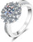 WAHZAUS Verlobungsringe für Damen, 0,8 Karat D, Farbe VVS1, Moissanit-Ringe, S925er-Sterlingsilber, Sonnenblumenringe für Hochzeit, Valentinstag, Geburtstag, Geschenk mit Zertifikat (9,0,8)