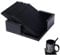 RICHSUM Lot de 6 sous-verres en cuir synthétique pour la protection contre les déversements pour le bureau, parfaits pour les tasses et tasses à café, 10 cm (carré noir)