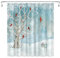Ohok Badezimmer Duschvorhang 180 x 180 cm, wasserdichte Weihnachten Duschvorhänge mit 12 Haken, Baddekoration Badvorhang Langlebiger Polyester Badvorhang (Weihnachts-Vögel)