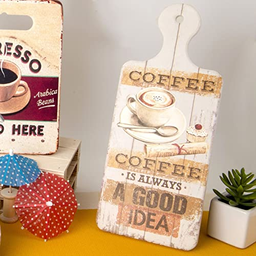 Doni Bomboniere 1 pz Tagliere o Sottopentola con Manico caffè Regalo di Natale Utile Lui Lei Mamma papà Cucina Sottopentola Idea Regalo Nataliza Economica Fai da Te