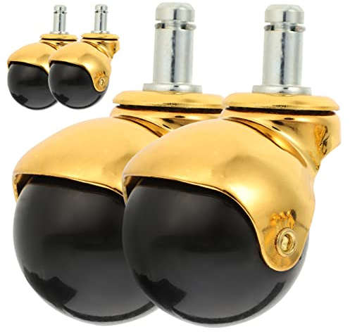 4 Stück Goldene Lenkrollen möbel ersatzteile rollfüße für möbel fussläufer Goldene Möbelrollen möbelbeschlag Möbelverschiebung fußrolle Computerstuhl Rad Möbelbeine Zubehör 18k pp