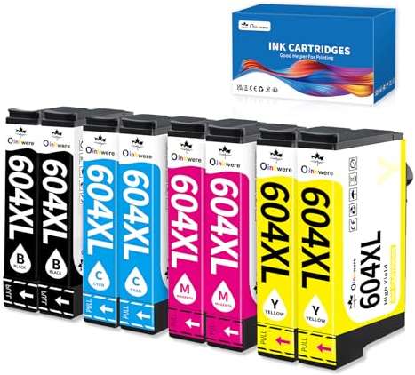 OINKWERE 604XL Patronen Kompatibel für Epson 604 Patronen für Epson XP-2200 Patronen für Expression Home XP-2200 XP-2205 XP-3200 XP-3205 XP-4200 XP-4205 WF-2910 WF-2930 WF-2935 WF-2950 (8-Pack)