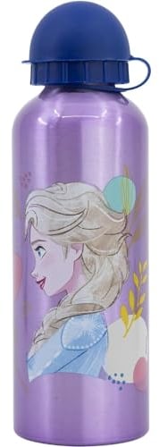CARTOON Trinkflasche für Kinder Frozen Disney Trinkflasche Aluminium 530 ml mit Ausgießer und Deckel