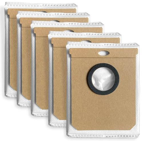 LIFEFIL - Pack de 5 Bolsas de Polvo para Robot Aspirador Conga Home 10000, 8090 Ultra, 9090 IA, L50, L60 SES y Haier H9. Recambio a prueba de Fugas Hipoalergénico de 2,5L para Base de Auto Vaciado