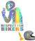 RHQFDM 3 Stück Car Decoration Sticker Reflektierender Aufkleber für Motorräder Respekt vor Radfahrern Autoaufkleber Respect for Cyclists Reflektierender Aufkleber（Regenbogenfarbe）mit Kunststoffschaber